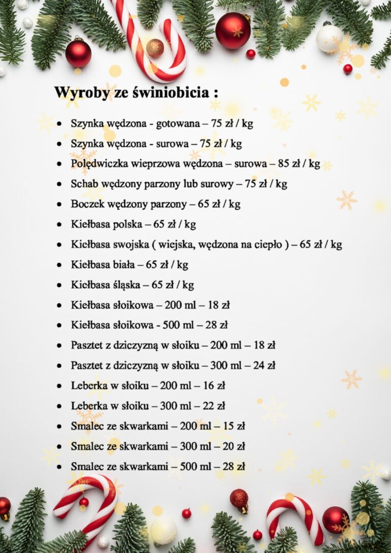 Oferta cateringowa - Wigilia - Gryszczeniówka c25 1