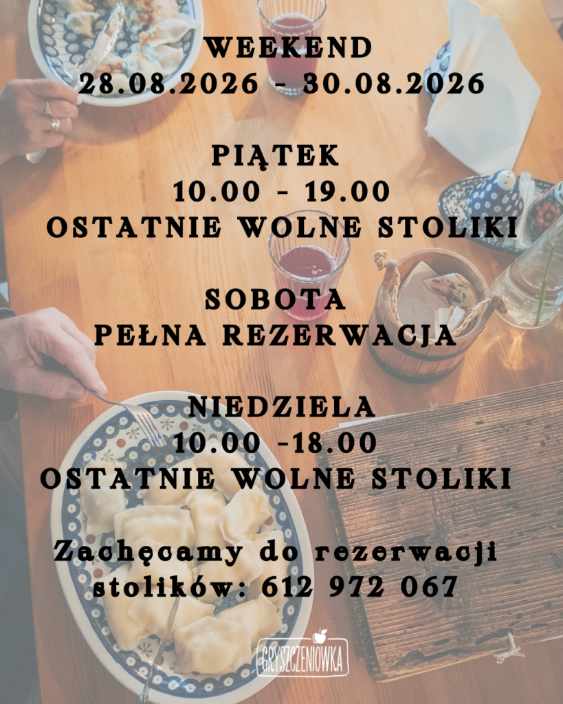 Godziny otwarcia 28.08 - 30.08