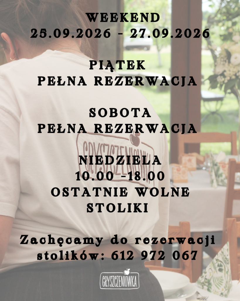 Godziny otwarcia 25.09 - 27.09.2026
